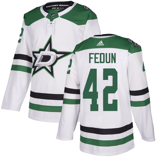 Adidas Men Dallas Stars #42 Taylor Fedun White Road Authentic Stitched NHL Jersey->dallas stars->NHL Jersey